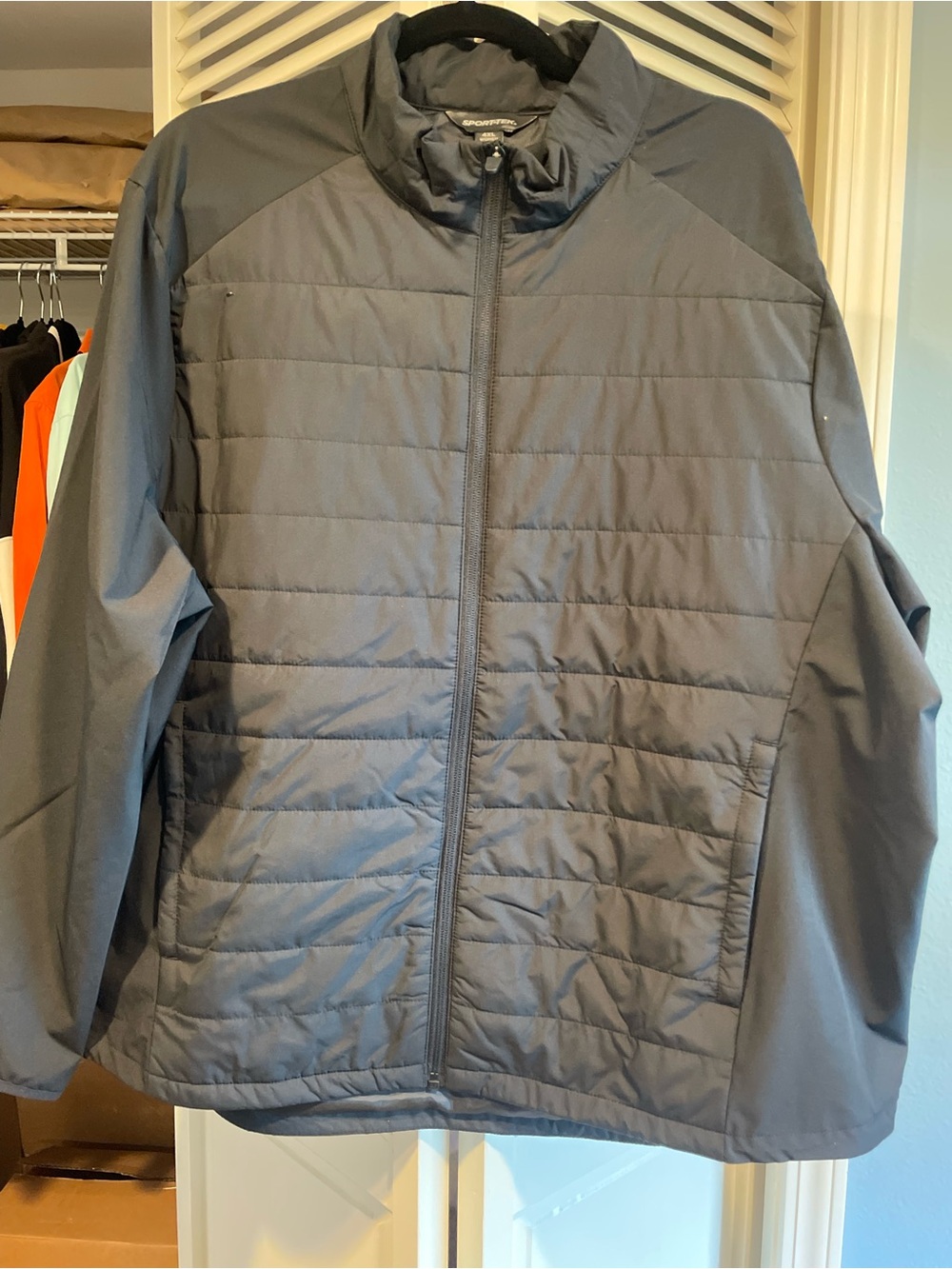 Sport-Tek Women’s Quilted Hybrid Jacket in Charcoal Black - 4XL